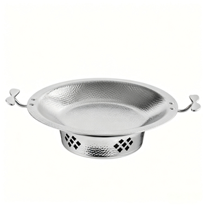 Ensemble de casseroles <span class=keywords><strong>en</strong></span> acier inoxydable martelé avec petite marmite à double anse et réchaud à alcool, idéal pour les hôtels et les restaurants de traiteur - Product Image 1