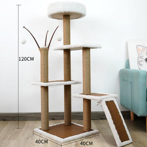 Soluzione One-<span class=keywords><strong>Stop</strong></span> per animali domestici grande albero per gatti di alta qualità moderno peluche naturale graffiante attività centro per gatti - Product Image 6
