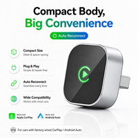 Adaptor Mini CarPlay Android Auto Nirkabel, USB Type C Plug and Play, Mendukung Kontrol Mobil Asli, Gratis Adaptor USB-A ke Type-C