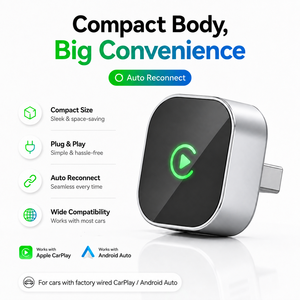 Adaptador Inalámbrico Mini para CarPlay y Android Auto, Conexión USB Tipo C, Plug and Play, Compatible con los Controles Originales del Auto, Adaptador USB-A a Tipo-C Gratuito - Product Image 3