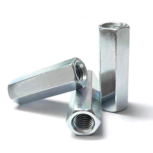 Écrous de raccordement hexagonaux en acier au carbone, zingués bleu-blanc, connecteurs de tiges filetées femelles, grade 4.8, entièrement filetés, droite, M3-M8 - Product Image 2