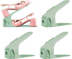 Support de rangement pour chaussures en gros, étagère double niveau pour organisation de placard, empilable et réglable, gain de place - Product Image 1