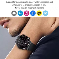 Montre Connectée de Sport et d'Affaires pour Hommes, Bracelet en Acier Inoxydable et Silicone, Étanche, NFC pour Appels, Compatible IOS et Android, Modèle QW33