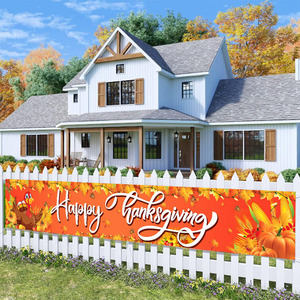 JUXINDA classico "felice ringraziamento" Banner, decorazione orizzontale della parete per la cena di famiglia - Product Image 2