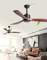 Lustre LED décoratif moderne en ABS avec ventilateur de plafond à moteur AC et télécommande pour chambre à coucher, lumière de luxe