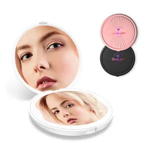 Makeup Kosmetik Logo Logam Lampu Kamar Mandi Lampu Vanity Lampu Sorot Pegangan Ajaib Fleksibel Lingkaran Lipat Cermin Led