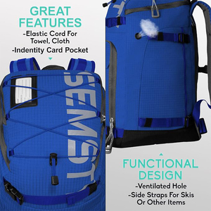 55L Ski <b>Boot</b> Bag Backpack with Helmet Goggle Compartment Waterproof <b>Standing</b> Mat Snowboard <b>Boots</b> Gear Travel Pack for Men Women - Product Image 6