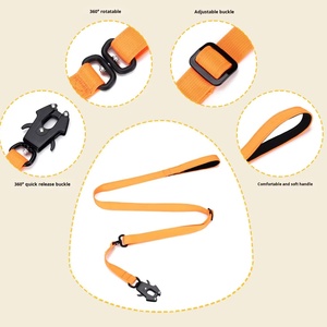 Correa de <span class=keywords><strong>perro</strong></span> de doble cara de dos asas de lujo, nailon reflectante, 3M, Collar resistente, acolchado, para caminar, perros grandes, moda personalizada - Product Image 4