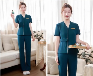 Divise Estive da Donna per Salone di Bellezza in Offerta Speciale, Uniformi Personalizzate Antirughe per Spa ed Estetiste, Divise per <span class=keywords><strong>Hotel</strong></span> di Grande Successo - Product Image 5