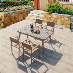 Ensemble de chaises modernes d'extérieur en alliage d'aluminium imperméable et résistant au soleil Table à manger pour restaurant - Product Image 3