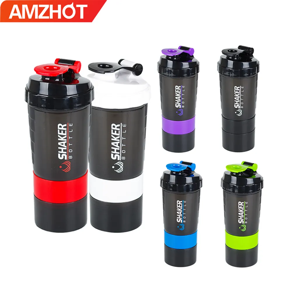 B30-0062 Amz sıcak satış 2023 500ml özel Logo spor Fitness PP su şişesi Protein Shaker sallamak şişe