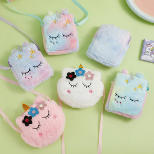 Portamonete Kawaii per Bambini, Portafoglio Peluche a Forma di <span class=keywords><strong>Unicorno</strong></span>, <span class=keywords><strong>Borsa</strong></span> a Tracolla per Ragazze, Portamonete e Portacaramelle - Product Image 1