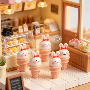 Breloque en résine Kawaii en forme de crème glacée pour la fabrication de bijoux DIY, accessoires de figurines miniatures - Product Image 2