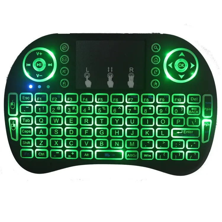 i8 Mini Wireless Keyboard 7 color backlit 2.4ghz English Russian 3 colour Air Mouse with Touchpad Remote Control fAndroid TV Box