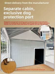 Casa de perro transpirable al por mayor de fábrica para Familia de perros grandes de acero inoxidable con divisores de habitación rueda de granja perrera para perros al aire libre - Product Image 6