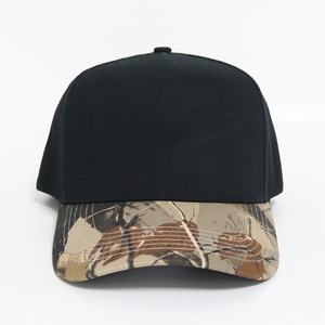 Topi bisbol datar 2 warna Sporty, topi bisbol bisnis 5 Panel 2 warna, topi unik katun Camo, topi terstruktur Vintage, topi Ayah - Product Image 5