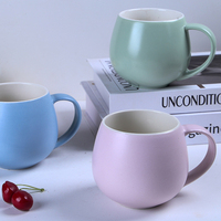Tasse en forme d'oeuf blanc en forme de boule à grand ventre LOGO personnalisé 430ml grande tasse en céramique tasse à café ronde tasse en porcelaine
