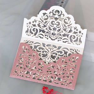 Tarjetas de Invitación de Boda y Día de la Madre en Papel Cortado con Láser 3D, Ecológicas, con Sobres y Notas, MOQ Bajo - Product Image 5