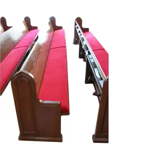 CH-B095, Pabrik Kustom Bangku Gereja Kayu Pew Kursi Gereja Mebel untuk Dijual