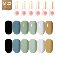 AILANUO Fournitures pour ongles, Gel UV Nali Soak Off Couleur, Marque Privée OEM, Vernis à ongles 6 Couleurs, Gel UV LED pour Nail Art