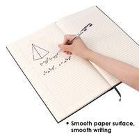Cuaderno de Notas Foska de Tapa Dura, 60 g/m², 400 Páginas, Papel Negro Liso para Escribir, Tamaño Grande