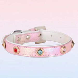 <span class=keywords><strong>Collar</strong></span> de Cuero PU Colorido para Perro con Decoración de Diamantes de Imitación, <span class=keywords><strong>Collar</strong></span> para Perros y Gatos Pequeños y Medianos - Product Image 2