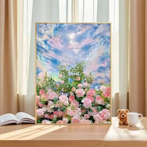 Pittura ad olio digitale <span class=keywords><strong>colorare</strong></span> il <span class=keywords><strong>paesaggio</strong></span> di animazione fatta a mano fai <span class=keywords><strong>da</strong></span> te fiore digitale soggiorno cucina pittura appesa - Product Image 1