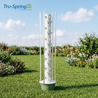 Tour de culture hydroponique verticale Tru-Spring TSP-L13-LED à 13 niveaux avec lampe de culture et pompe anti-UV pour jardin intérieur/extérieur sans sol