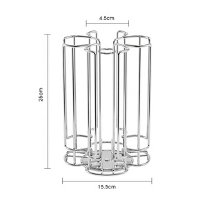 Organizzatore Moderno Girevole in Metallo Cromato per Capsule di Caffè, Portacapsule Multifunzione Rettangolare in Ferro per Tassimo - Product Image 5