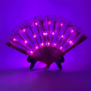 TGYW Abanico LED Luminoso con Diseño de Rosa de Encaje, Abanico Grande en Forma de Mano <span class=keywords><strong>para</strong></span> Damas, Accesorio <span class=keywords><strong>para</strong></span> Fiestas, Navidad, Música, Danza - Product Image 5