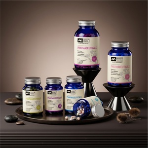 Bouteilles en verre à large ouverture de haute qualité pour les soins de santé, flacons de luxe en verre givré pour pilules et capsules - Product Image 1