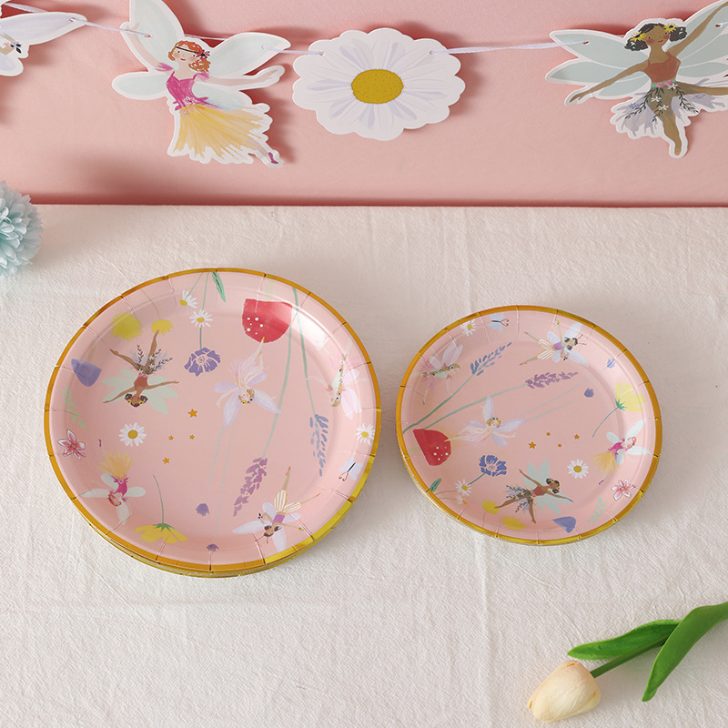DAMAI Fairy Disposable Tableware Set Flower