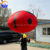 Costume de mascotte portable en forme de coccinelle gonflable en tissu Oxford avec ventilateur intégré pour défilés et parcs d'attractions