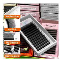 Vente en Gros Cils Decemars Extensions de Cils Volume Aspect Naturel Forme YY W U Cils en Soie Logo Personnalisé Noir Mat Foncée