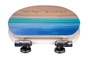 Tapa de Inodoro Moderna en Forma de O <span class=keywords><strong>YYU</strong></span>, Diseño de Madera Colorido con Cierre Suave, Tapa de Inodoro de MDF - Product Image 3