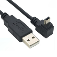 Kabel Usb ke Mini, kabel Usb 90 derajat 5Pin Data B Mini a 2.0 sudut kanan
