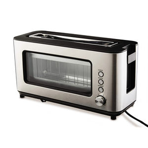 <span class=keywords><strong>Grille</strong></span>-<span class=keywords><strong>pain</strong></span> <span class=keywords><strong>vintage</strong></span> à 2 tranches en acier inoxydable avec verre transparent 6 niveaux de brunissage et dégivrage pour la maison ou l'hôtel - Product Image 1