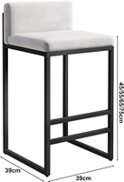 Chaise de bar en métal stable de style nordique moderne, luxe léger, pour la maison, le bar, l'hôtel, le restaurant, la salle à manger, le salon