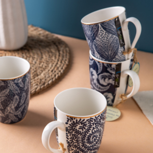 Classis élégant bleu et blanc à motifs tasse en céramique tasse à café <span class=keywords><strong>Cuisine</strong></span> Drinkware Restaurant tasses en céramique - Product Image 2