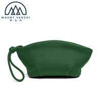 Pochette de poignet pour femme en cuir véritable RFID, design Dumpling Guangdong, avec fermeture éclair, personnalisable avec logo, de luxe, par Mount Yanzhi