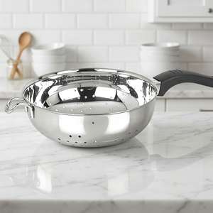 Stainless Steel <b>Colander</b> With <b>Plastic</b> Handle Durable Strainer For Kitchen Use - Product Image 4