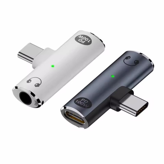USB C to 3.5mm Headphone and Charger 2 in 1 Adapter Type C to Aux Audio Jack with PD 100W Fast Charging Dongle for Laptop Mobile