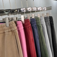 Sweatpants en molleton de coton épais 370g, coupe droite ample, style jogger, vierge, vente en gros, direct usine Hoodie Factory