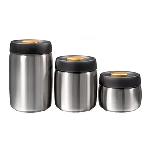 IKOO stainless steel vacuum canister sets for kitchen metal