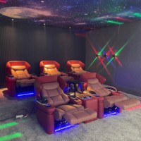 Luxuriöse Theater möbel Leder kino Einsitziger Sessel Villa Wohnzimmer Power Recliner Sofa Media Room Sofa