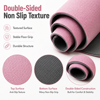 Tapis de yoga TPE léger OEM, facile à ranger, antidérapant, pour Pilates et exercices, avec sac de transport pour la maison et la salle de sport