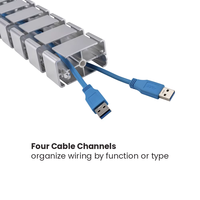 Organizador de Cables Desmontable para Debajo del Escritorio, Gestión de Cables, Entrada de Cables, Cadena de Cables de Plástico para Escritorio, Accesorios de Cableado