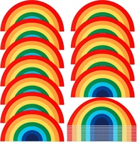 12 tapis en feutre arc-en-ciel durables et réutilisables aux couleurs vives pour l'artisanat, les décorations murales, les anniversaires, les baby showers et les fêtes