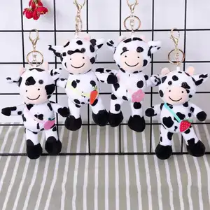 Lilangda प्यारा ब्राउन भरवां आलीशान खिलौना गाय खिलौना पदोन्नति उपहार के लिए कस्टम मिनी आलीशान भरवां गाय खिलौना चाबी का गुच्छा माँ गाय चाबी का गुच्छा