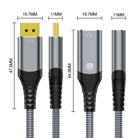 8K DP para HDMI hembra adaptador de cable convertidor de cable chaqueta de PVC malla trenzada de cobre LinkJun para Monitor TV altavoz REPRODUCTOR DE DVD